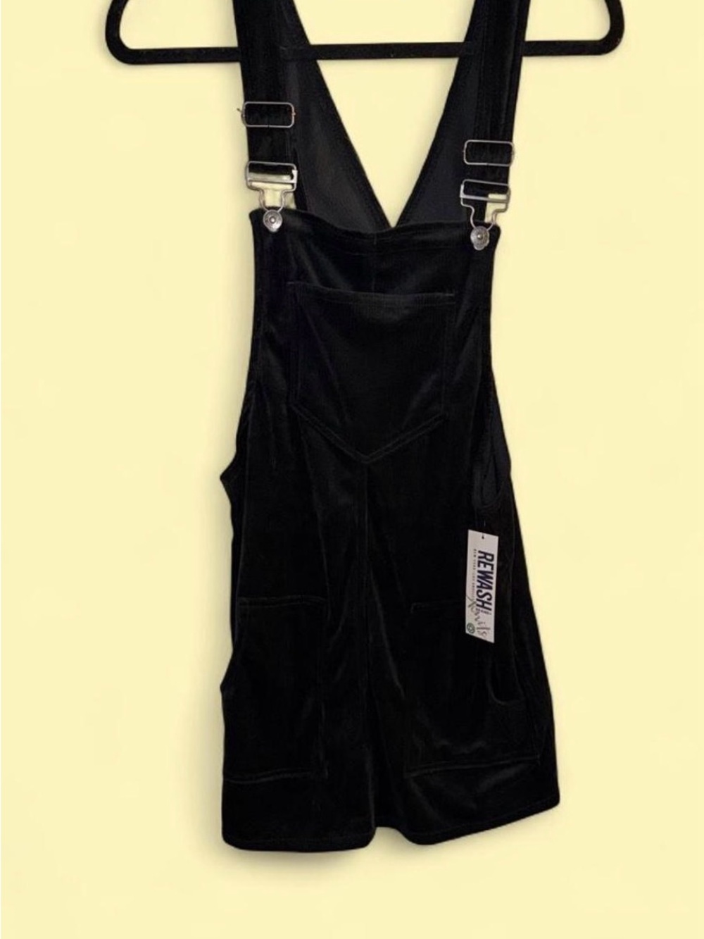 Rewash Black Velvet Overall Dress Size Medium